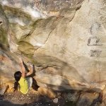 Charles Albert in “No kpote only” bouldering Fontainebleau